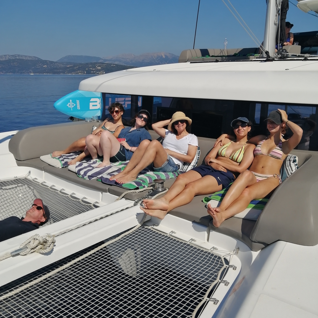 Late afternoon relaxing on Catamaran JOY.