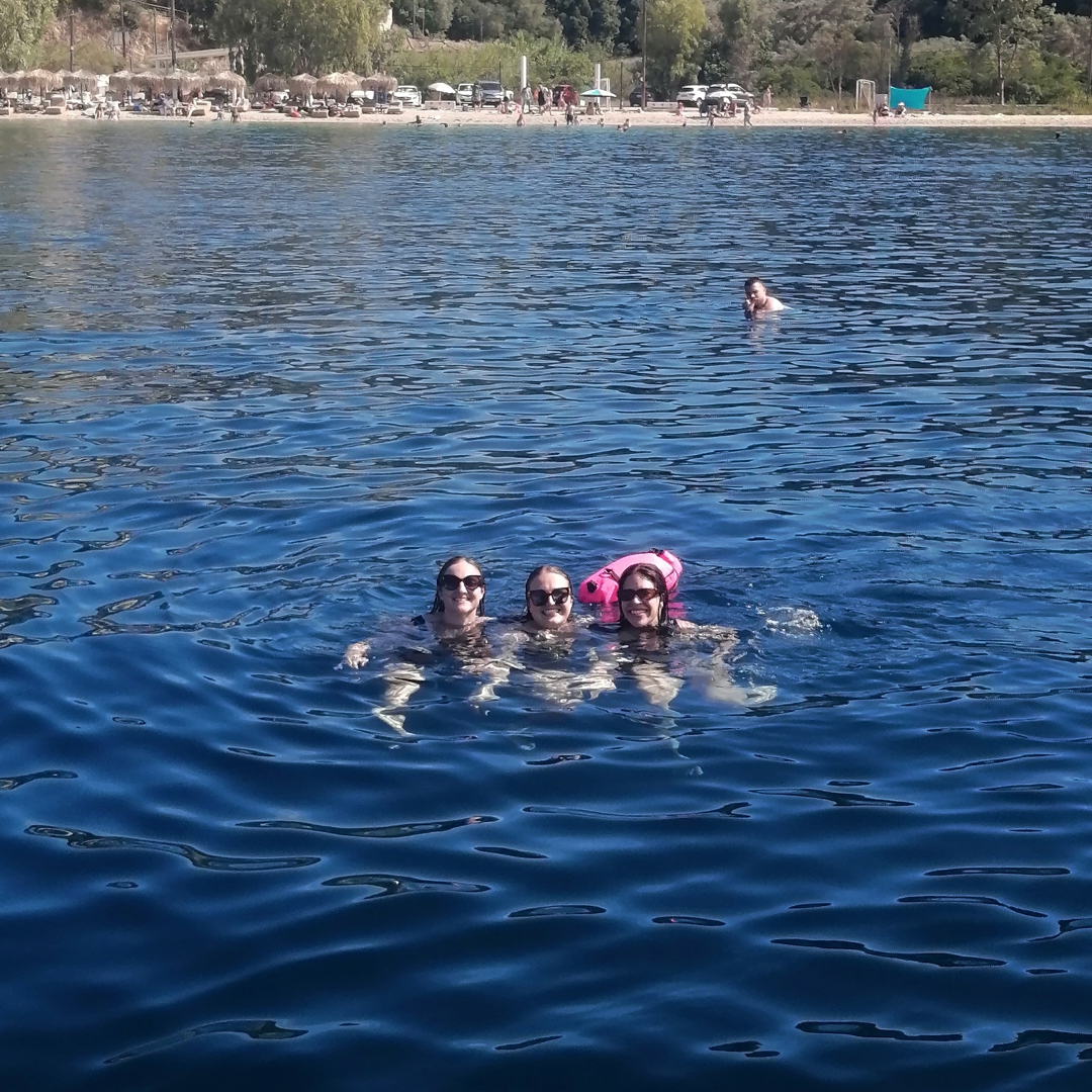 Swimming in the amazing crystal clear water