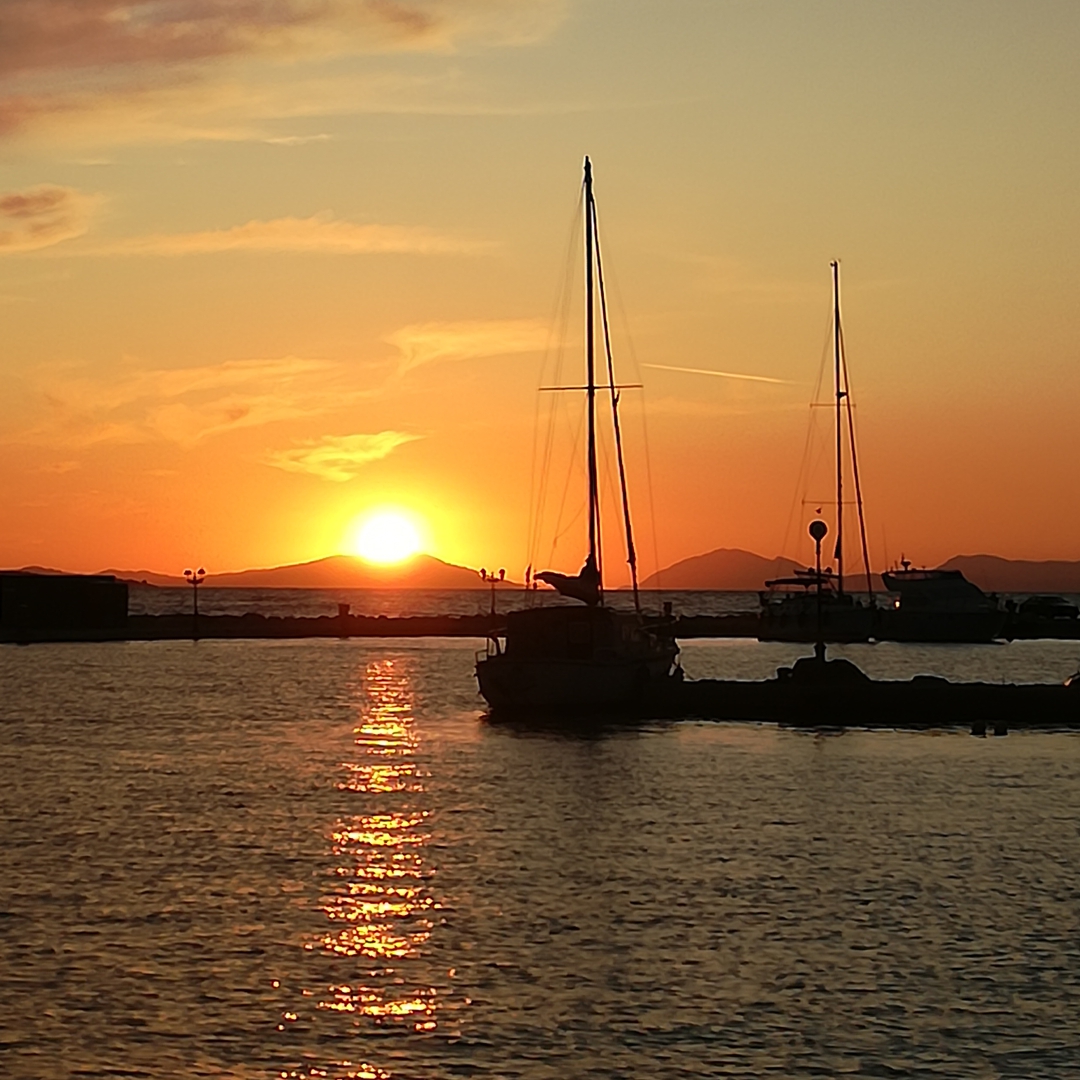 Sunsetting over the island.