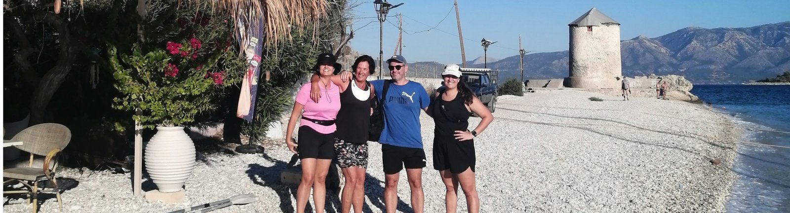 Walking tour on the beaches of Kalamos Island in Greece